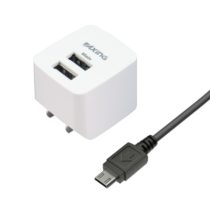 コンセントチャージャー　２．４Ａ　マイクロＵＳＢケーブル付属　ＵＳＢ−Ａ×２ポート　Ａ５４ＳＵモデル