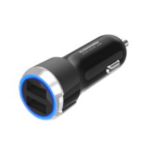 カーチャージャー　４．８Ａ　ＵＳＢ−Ａ×２ポート付き　リングＬＥＤ　Ｋ１３２Ｕモデル