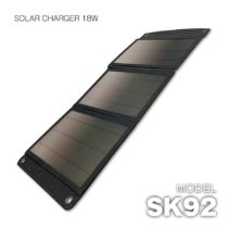 ソーラーパネル充電器　１８Ｗ　折り畳み式　ＵＳＢ−Ａポート×２　太陽光で充電可能　アウトドア防災用品　ＳＫ９２モデル