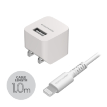 コンセントチャージャー　1．０Ａ　ライトニングケーブル付属　１．０ｍ　ＵＳＢ−Ａ×１ポート　Ａ５１ＵＬ１０モデル