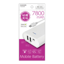 モバイルバッテリー » TL82SAW ﾓﾊﾞｲﾙﾊﾞｯﾃﾘｰ7800USB×2ﾎﾜｲﾄ　