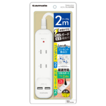電源 タップ » TSK84U20W ACﾀｯﾌﾟ&USB 2+2 ｹｰﾌﾞﾙ2.0m　