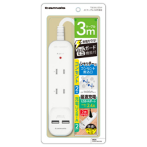電源 タップ » TSK84U30W ACﾀｯﾌﾟ&USB 2+2 ｹｰﾌﾞﾙ3.0m　