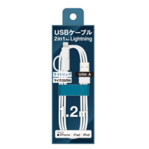 充電 ケーブル » FFH69LS12W 2in1 USBケーブル A to B & L 1.2m　